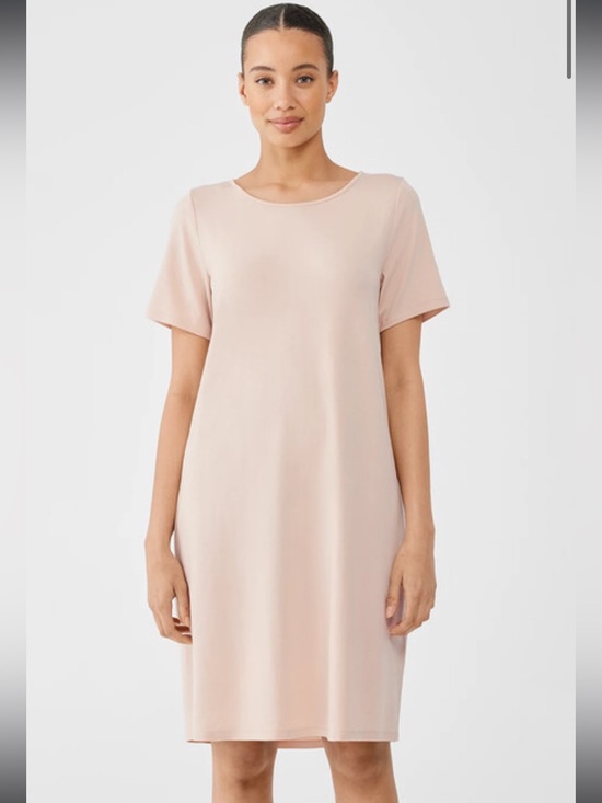 Eileen Fisher Dresses & Skirts - Eileen Fisher Stretch Jersey Knit Jewel Neck Dress